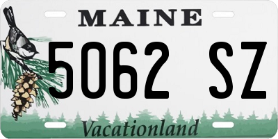 ME license plate 5062SZ