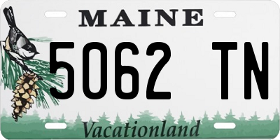 ME license plate 5062TN