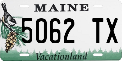 ME license plate 5062TX