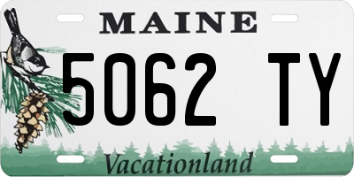 ME license plate 5062TY