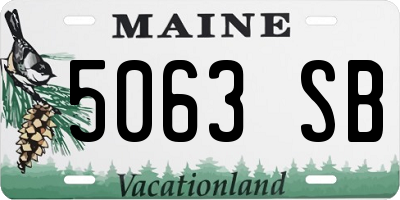 ME license plate 5063SB