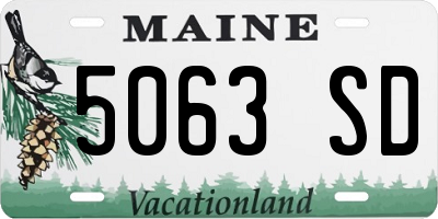 ME license plate 5063SD