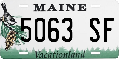 ME license plate 5063SF