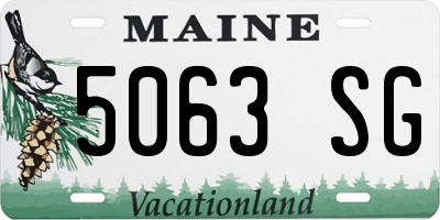 ME license plate 5063SG
