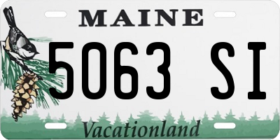 ME license plate 5063SI