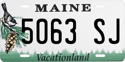 ME license plate 5063SJ