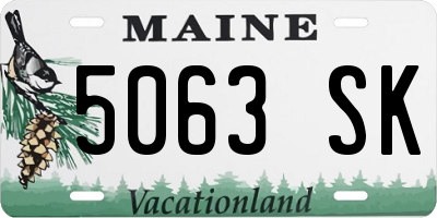 ME license plate 5063SK