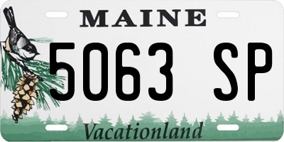 ME license plate 5063SP
