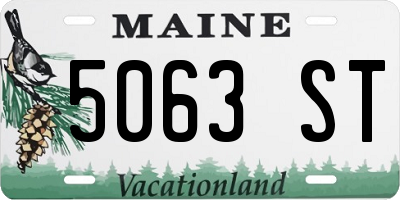 ME license plate 5063ST