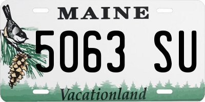 ME license plate 5063SU