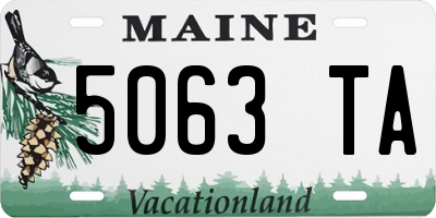 ME license plate 5063TA