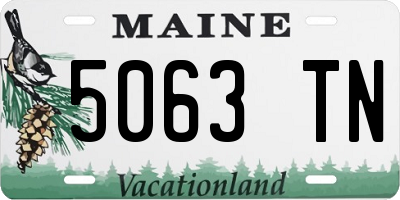 ME license plate 5063TN