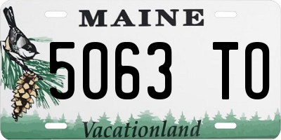 ME license plate 5063TO