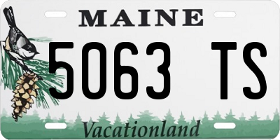ME license plate 5063TS