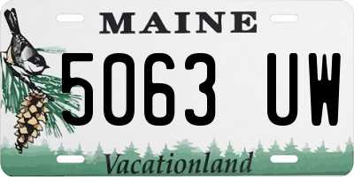 ME license plate 5063UW