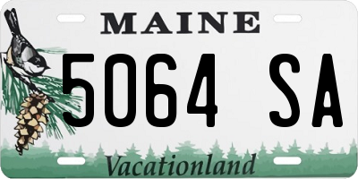 ME license plate 5064SA