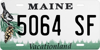 ME license plate 5064SF