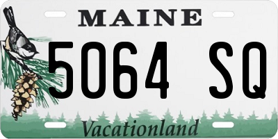ME license plate 5064SQ