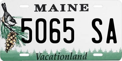 ME license plate 5065SA