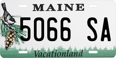 ME license plate 5066SA