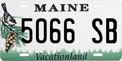 ME license plate 5066SB