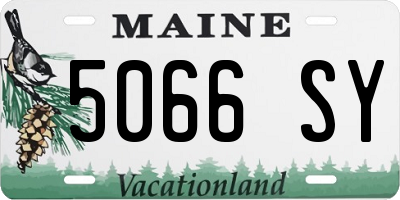 ME license plate 5066SY