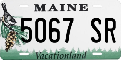 ME license plate 5067SR
