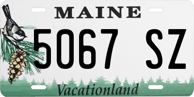 ME license plate 5067SZ