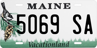 ME license plate 5069SA