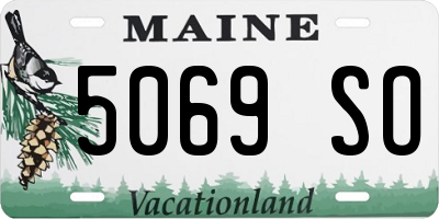 ME license plate 5069SO