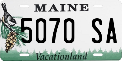 ME license plate 5070SA
