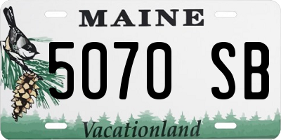 ME license plate 5070SB