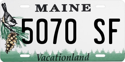 ME license plate 5070SF