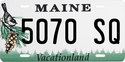 ME license plate 5070SQ