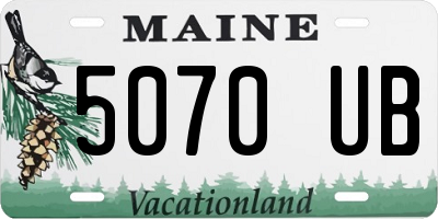 ME license plate 5070UB