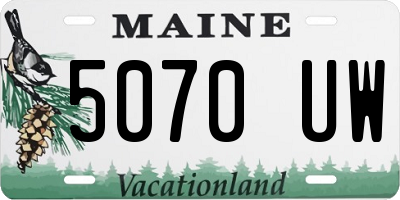 ME license plate 5070UW