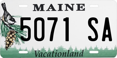 ME license plate 5071SA
