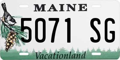 ME license plate 5071SG