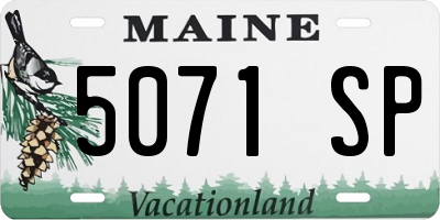 ME license plate 5071SP