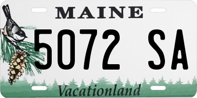 ME license plate 5072SA