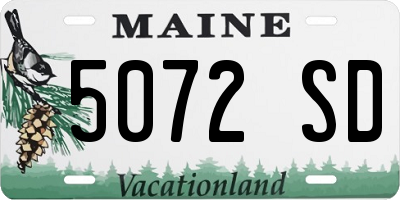 ME license plate 5072SD