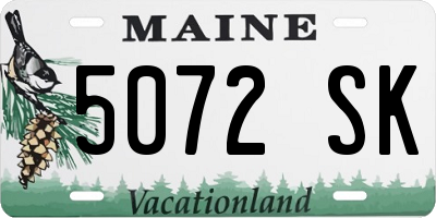 ME license plate 5072SK