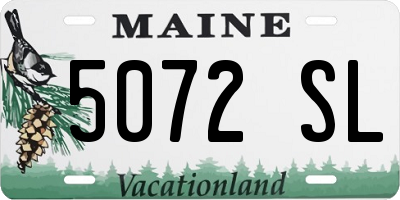 ME license plate 5072SL