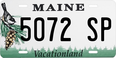 ME license plate 5072SP