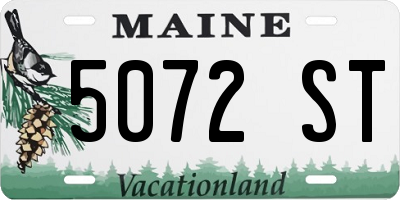 ME license plate 5072ST