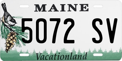 ME license plate 5072SV