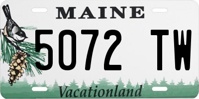 ME license plate 5072TW
