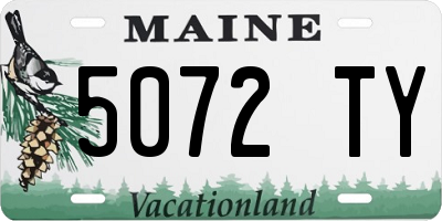 ME license plate 5072TY