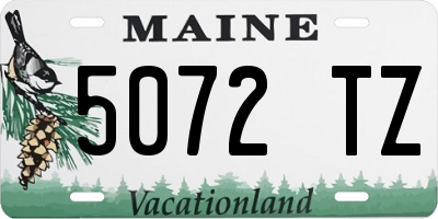 ME license plate 5072TZ