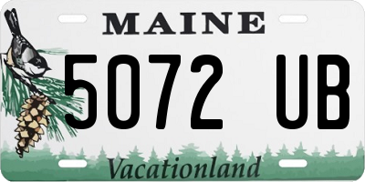 ME license plate 5072UB